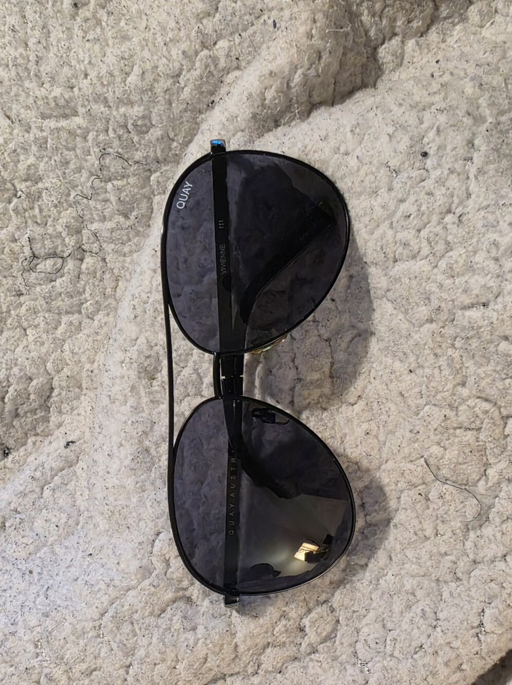 Quay Australia Black Aviator Sunglasses - Men's Dark Lens Shades